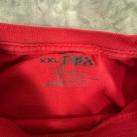 Y2K Fox Racing Red “Core Since 74” Blue Logo Graphic T-Shirt Size XXL - Picture 3 of 7